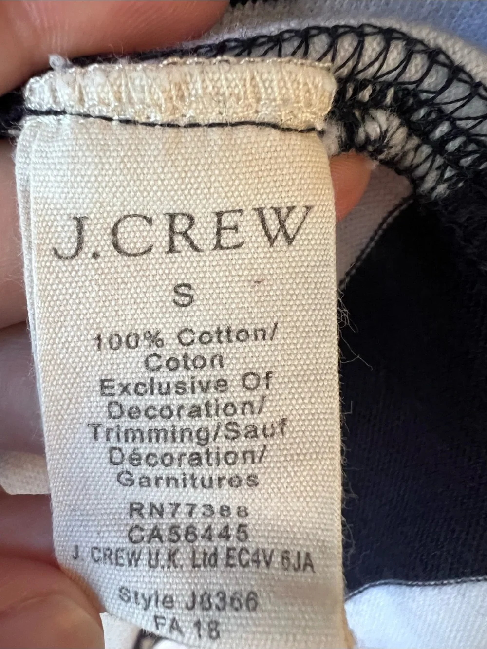 J.Crew Mercantile Women’s Navy White Striped Half Zip Pullover 100% Cotton
